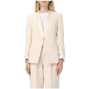 Elisabetta Franchi, Dames, Jassen, Beige, Maat: M Leer,