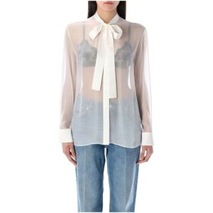 Dolce & Gabbana, Dames, Blouses & Shirts, Wit, Maat: S Chiffon,