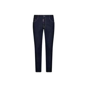 Dsquared2 Blauwe Skinny Jeans met Contraststiksels , Blue , Heren , Maat: L