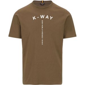 K-Way, Heren, Tops, Bruin, Maat: 2XL Katoen,