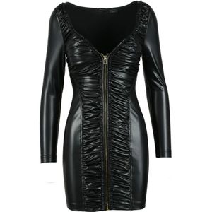 Pinko, Dames, Jurken, Zwart, Maat: XS Leer,