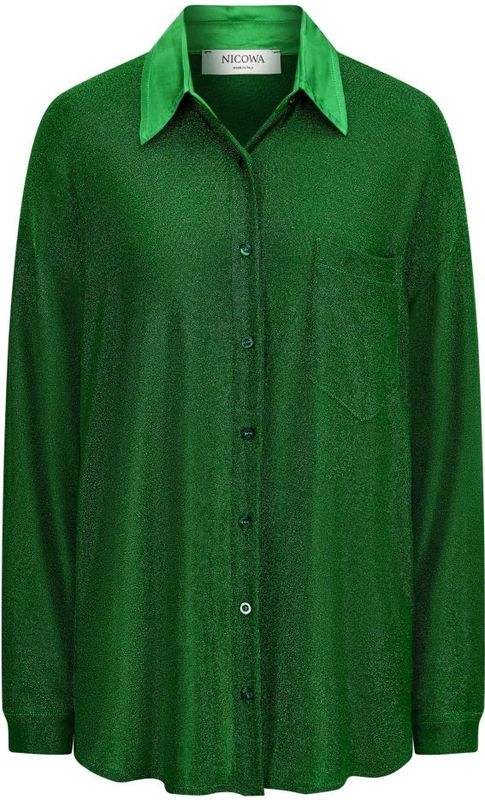 Nicowa - Lopawi - Oversized Shirt - Groen - Lamé-jersey