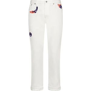 Dior Stijlvolle Patches Jeans Upgrade Collectie , White , Heren , Maat: W30