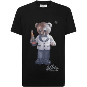 Philipp Plein, Heren, Tops, Zwart, Maat: XS Katoen,