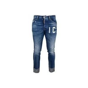 Dsquared2 Slim-Fit Katoenen Jeans , Blue , Heren , Maat: S