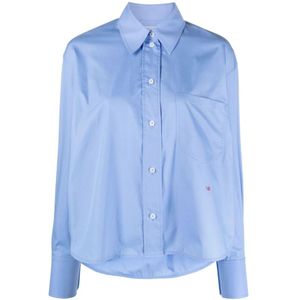 Victoria Beckham, Dames, Blouses & Shirts, Blauw, Maat: S Zijde,