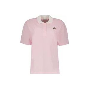 Moncler Relaxed Fit Polo , Pink , Heren , Maat: S