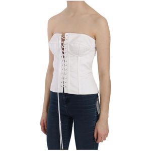 Dolce & Gabbana, Dames, Tops, Wit, Maat: L Katoen,