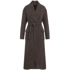 Brunello Cucinelli, Dames, Mantels, Bruin, Maat: XS Wol,