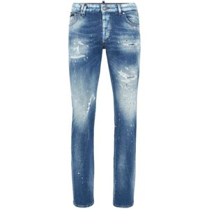 Philipp Plein, Heren, Jeans, Blauw, Maat: W30 Denim,