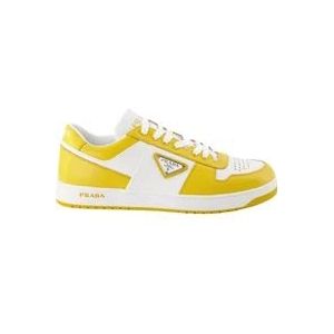 Prada Leren vetersneakers , Yellow , Heren , Maat: 42 EU
