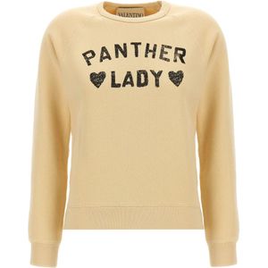 Valentino Garavani, Dames, Sweatshirts & Hoodies, Beige, Maat: S Katoen,