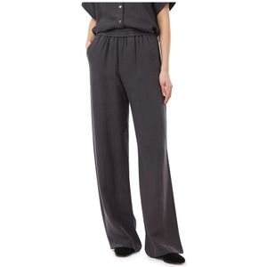 Eleventy, Dames, Broeken, Zwart, Maat: XS Linnen,