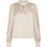 Neo Noir - Rosslyn Heavy Sateen Blouse - Beige - Dames - Polyester