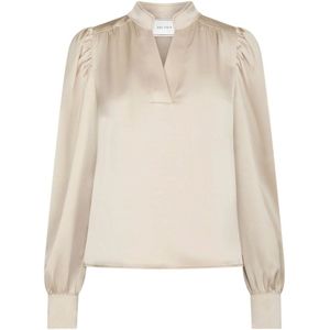 Neo Noir - Rosslyn Heavy Sateen Blouse - Beige - Dames - Polyester