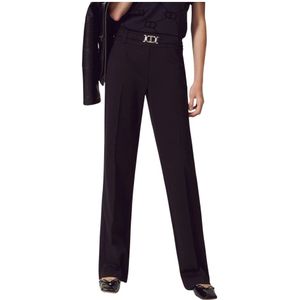 Twinset, Dames, Broeken, Zwart, Maat: XS Viscose,