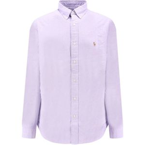 Polo Ralph Lauren, Heren, Overhemden, Paars, Maat: 2XL Katoen,