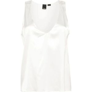 Pinko, Dames, Tops, Wit, Maat: S Katoen,