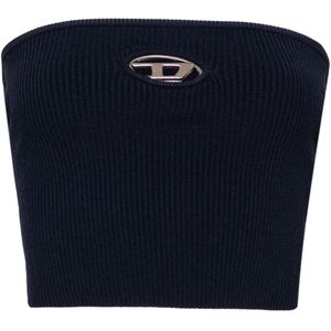 Diesel, Dames, Tops, Blauw, Maat: M Katoen,