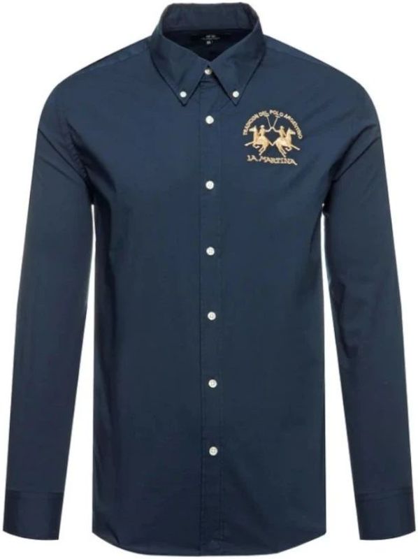 La Martina, Heren, Overhemden, Blauw, Maat: S Katoen,