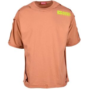 Diesel, Heren, Tops, Oranje, Maat: L Katoen,