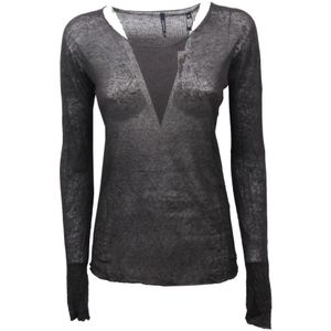 Woolrich, Dames, Truien, Grijs, Maat: XS Linnen,