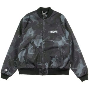Octopus - Camo Varsity Bomber Jacket - Heren - Zwart