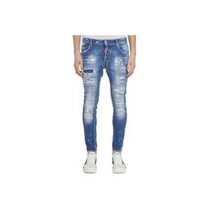 Dsquared2 Super Twinky Slim-fit Denim Jeans , Blue , Heren , Maat: XS
