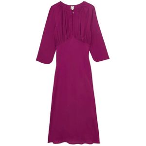 Ines de la Fressange Paris, Dames, Jurken, Paars, Maat: 2XS Viscose,