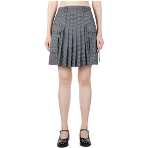 Rokh, Dames, Rokken, Grijs, Maat: XS Leer,
