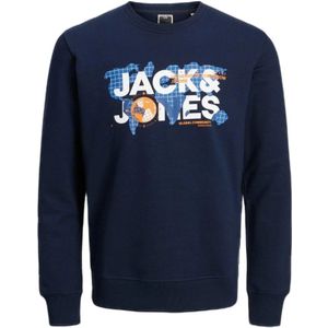 Jack & Jones, Heren, Sweatshirts & Hoodies, Blauw, Maat: M Katoen,