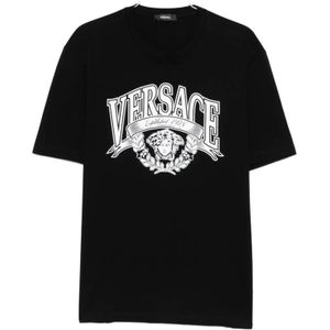 Versace, Heren, Tops, Zwart, Maat: M