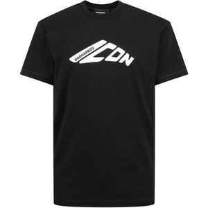 Dsquared2, Heren, Tops, Zwart, Maat: L Katoen,