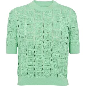 Balmain Monogram gebreide trui , Green , Dames , Maat: S