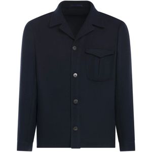 Franzese Collection, Heren, Overhemden, Blauw, Maat: 3XL Wol,