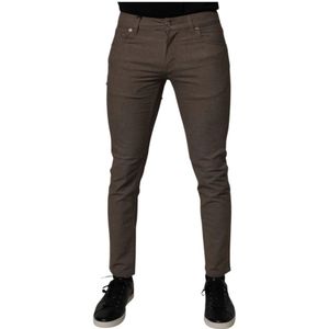 Dolce & Gabbana, Heren, Broeken, Bruin, Maat: S Katoen,