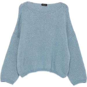 Roberto Collina, Dames, Truien, Blauw, Maat: M