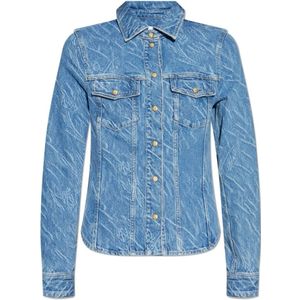 Ganni, Dames, Blouses & Shirts, Blauw, Maat: XS Denim,