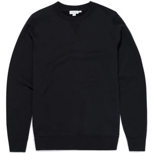 Sunspel, Heren, Sweatshirts & Hoodies, Zwart, Maat: L Katoen,