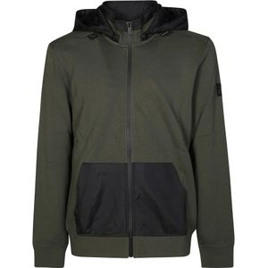 Sun68, Heren, Sweatshirts & Hoodies, Groen, Maat: M Nylon,