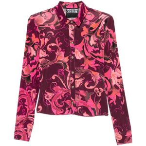 Versace Jeans Couture, Dames, Blouses & Shirts, Rood, Maat: XS Viscose,
