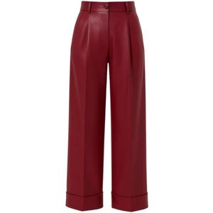 Liu Jo, Dames, Broeken, Rood, Maat: S Leer,