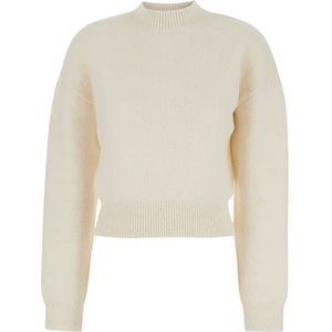 Jacquemus Beige Box-Fit Sweater met Mock Neck , Beige , Dames , Maat: XS