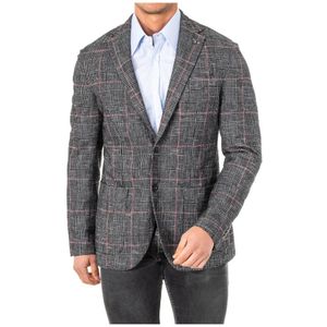 Geruite Blazer - Zwart - KMJA06 - Man