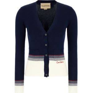 Valentino Garavani, Dames, Truien, Blauw, Maat: S Wol,