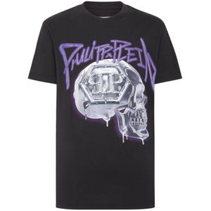 Philipp Plein, Heren, Tops, Zwart, Maat: 2XL Katoen,