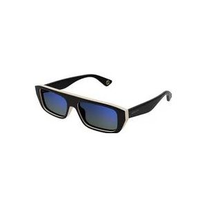 Gucci Stijlvolle zonnebril met levendige blauwe lenzen , Black , unisex , Maat: 56 MM