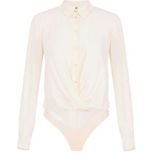 Elisabetta Franchi, Dames, Tops, Wit, Maat: S Viscose,