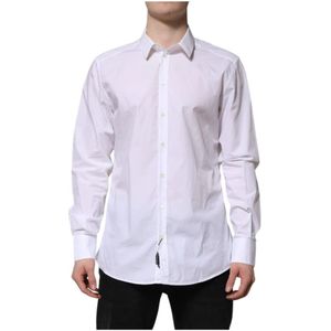Dolce & Gabbana, Heren, Overhemden, Wit, Maat: 2XL Katoen,