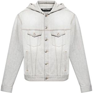 Palm Angels, Heren, Jassen, Grijs, Maat: M Denim,